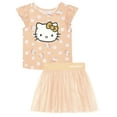 thumbnail image 1 of Hello Kitty Girls 2-Piece T-Shirt and Skirt Set, Yellow, 4, 1 of 3