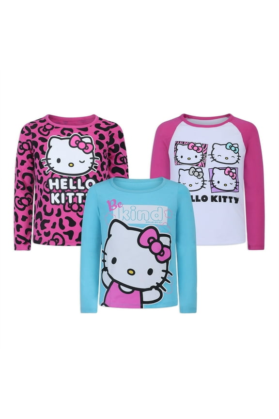 Girls’ 3 Pack Long Sleeve Shirt for Infant, Toddler, Little and Big Girls – Pink/Blue/White