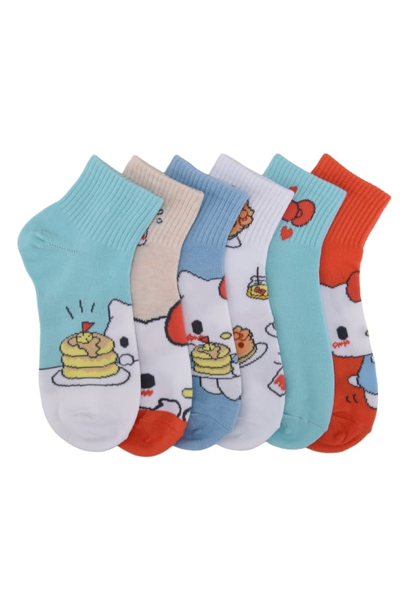 Girls 6-pack Ankle Socks, Sizes S-L