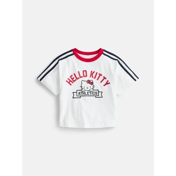 Hello Kitty Girls Active Graphic Jersey with Short Sleeves, Sizes 4-12