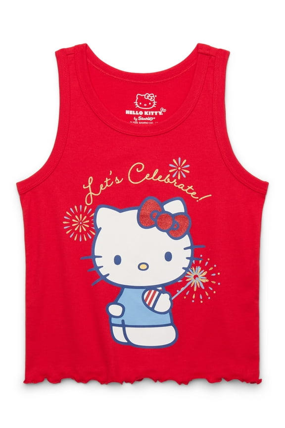 Hello Kitty Girls Americana Graphic Tank Top, Sizes 4-16