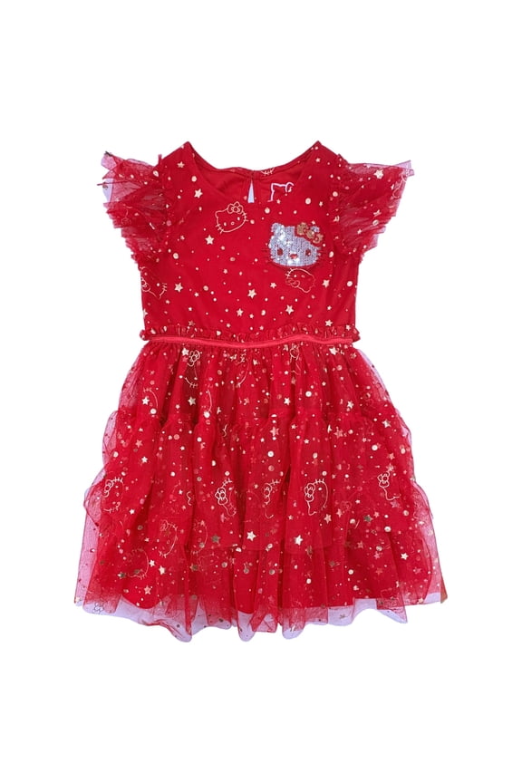 Girls Black & Gold Stars & Bow Tulle Cat Dress 5