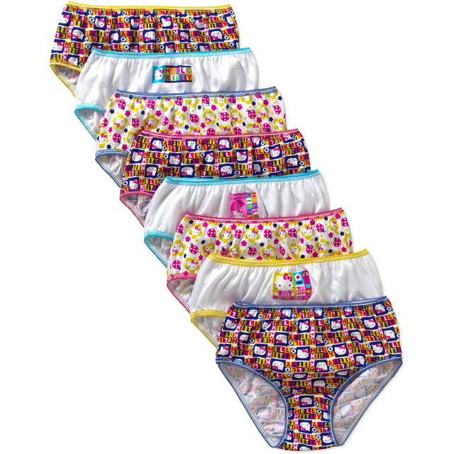 Hello Kitty Girls Brief Underwear, 7+1 Pack Panties (Little Girls & Big Girls)