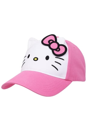 Girls Character Cosplay Hat with 3D Ears, Pink/White, One Size Fits Most