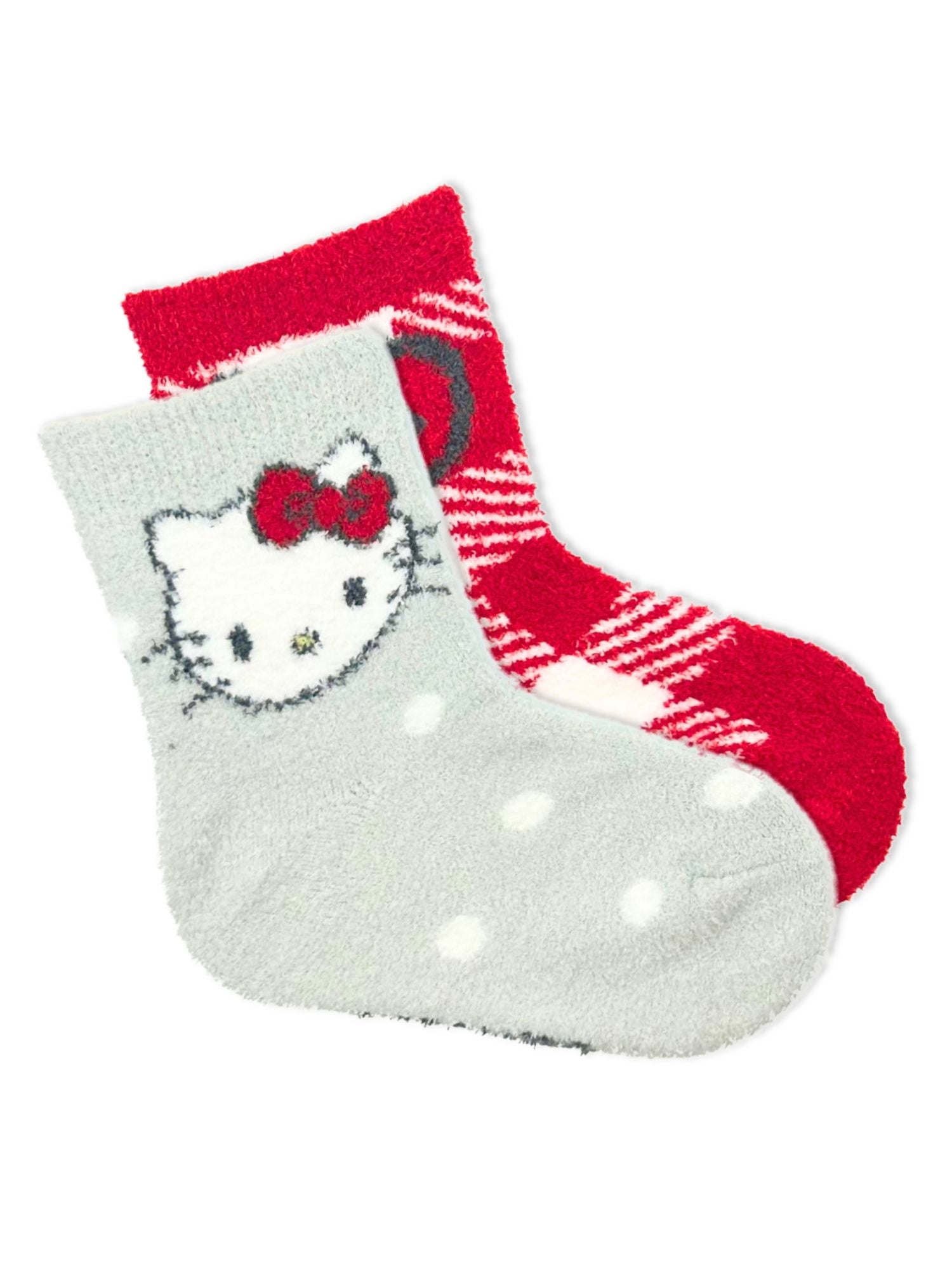 Hello Kitty Girls Cozy Socks, 2-Pack, Sizes S/M-M/L
