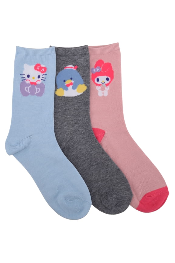 Girls Crew Socks, 3-pack, Sizes S-L