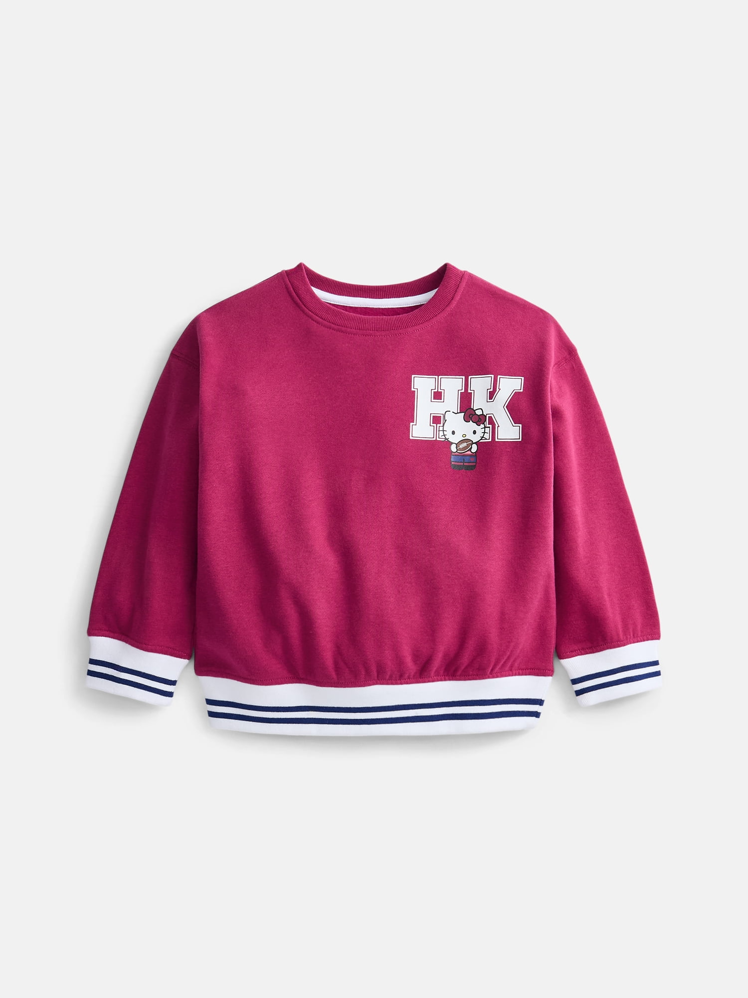 Hello Kitty Girls' Front Back Graphic Sweatshirt with Long Sleeves, Sizes 4-16
