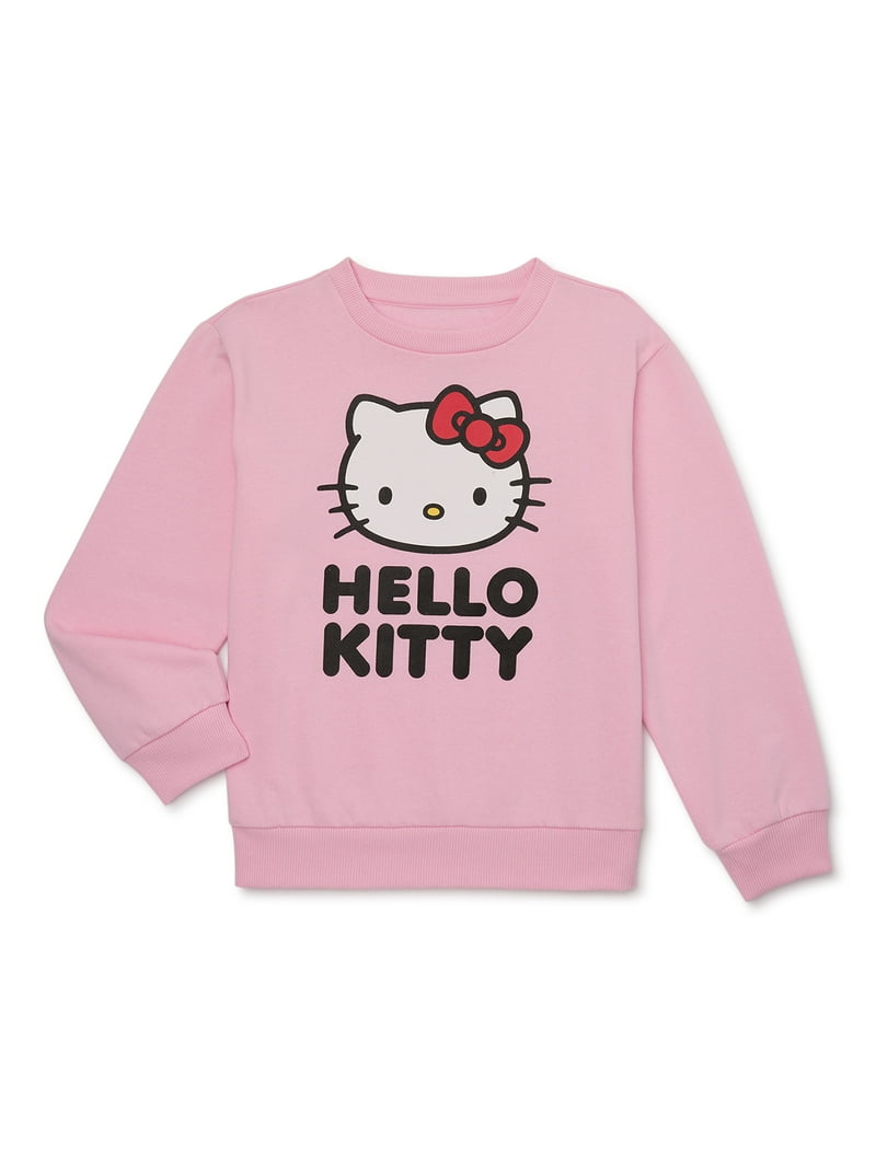 Hello Kitty Girls Crewneck Pullover Sweatshirt, Sizes 4-16, Cotton