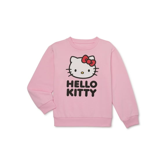 Hello Kitty Girls Graphic Crewneck Fleece Sweatshirt, Size 4-16