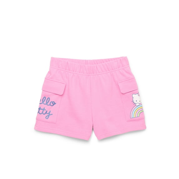 Hello Kitty Girls Graphic Fleece Cargo Shorts, Sizes 4-16