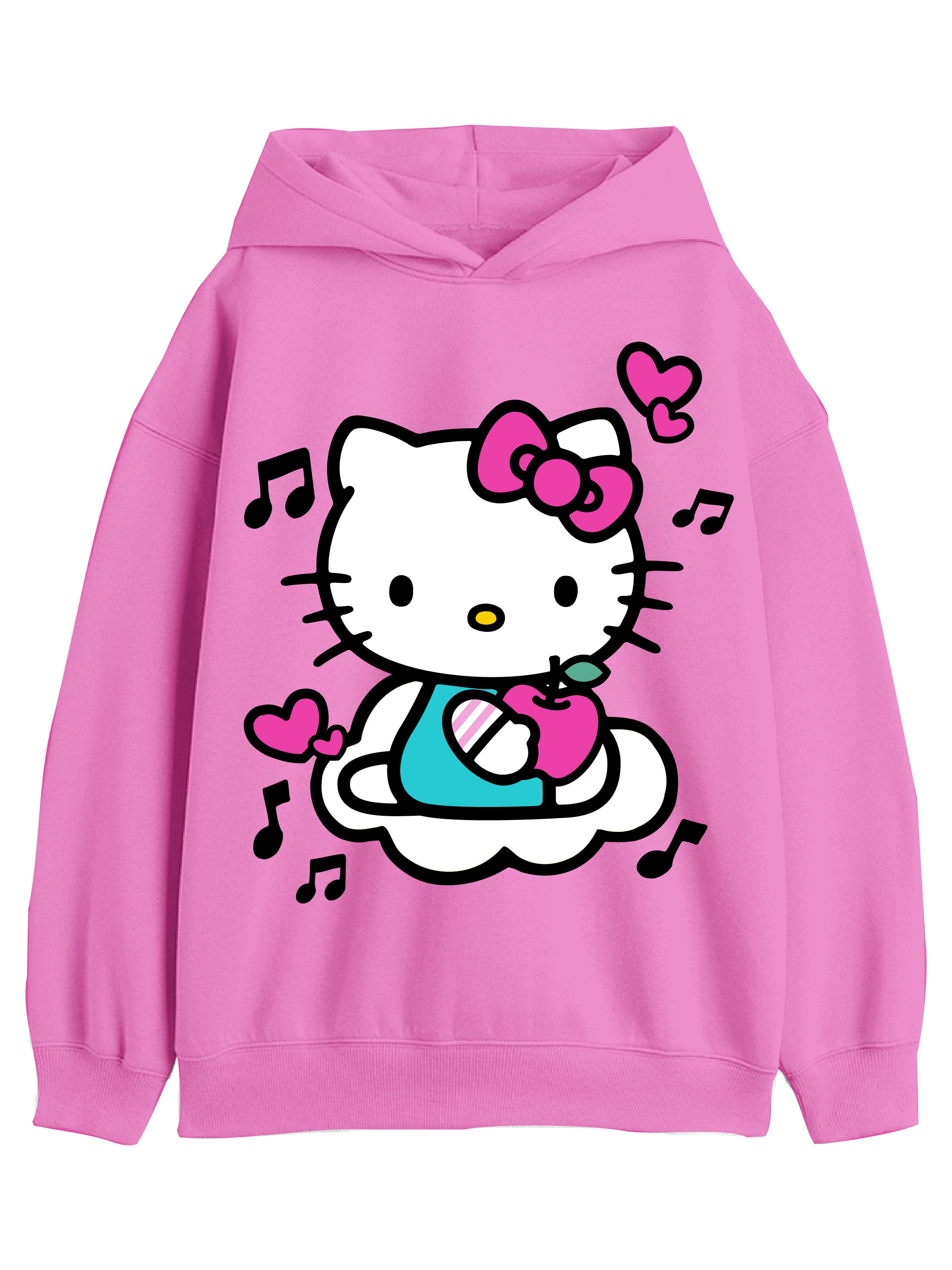 Hello Kitty Girls' Graphic Fleece Hoodie Sweatshirt, Sizes 4-16 ...