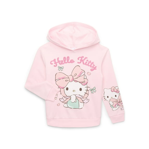 Hello Kitty Girls Graphic Fleece Hooded Sweatshirt, Sizes 4-16