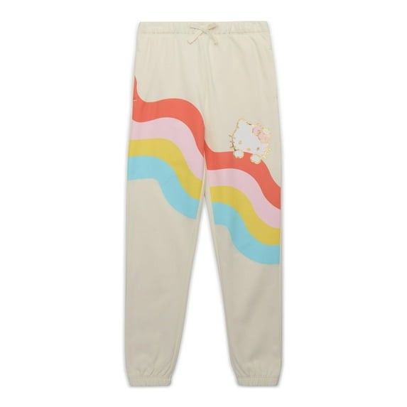 Hello Kitty Girls Graphic Fleece Jogger Pants, Sizes 4-16 & Plus