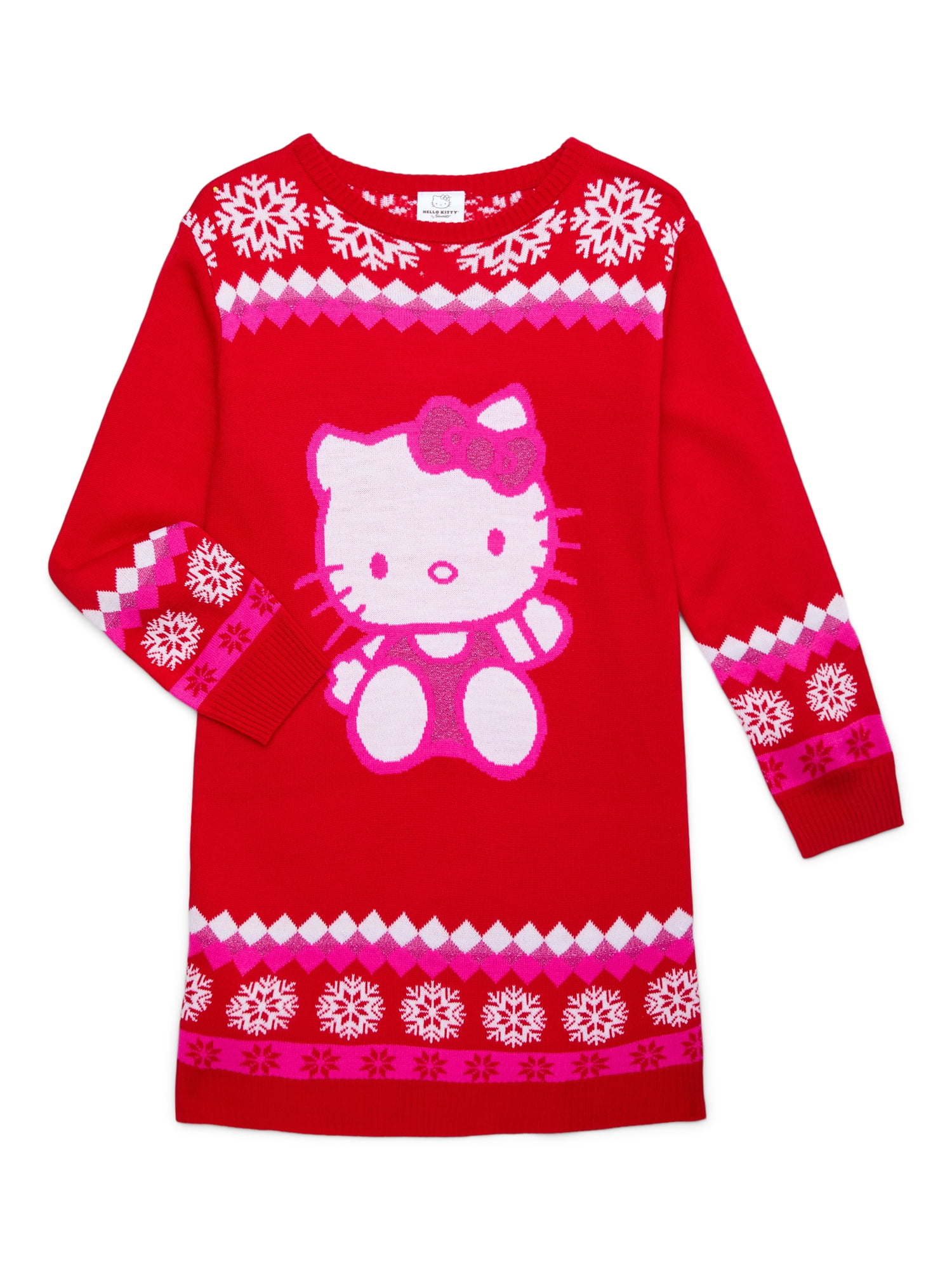 Hello Kitty Girls Holiday Sweater Dress with Long Sleeves, Sizes 4-12 - Walmart.com Hello Kitty Girls Holiday Sweater Dress with Long Sleeves, Sizes 4-12 - Walmart.com