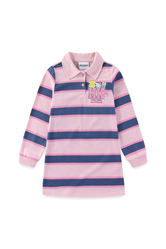 Girls Long Sleeve Polo Rugby Dress (Girls), Sizes 4-12