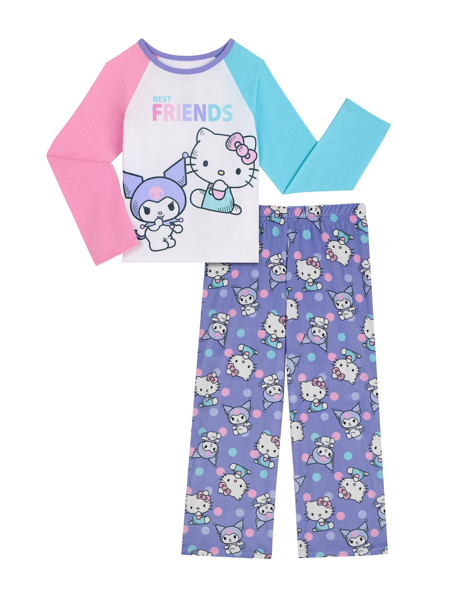 Hello Kitty Girls Long Sleeve Top and Pajama Pants Set, 2-Piece, Sizes 4-16