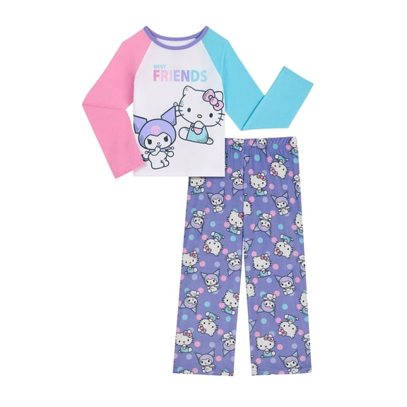 Hello Kitty Girls Long Sleeve Top and Pajama Pants Set, 2-Piece, Sizes 4-16