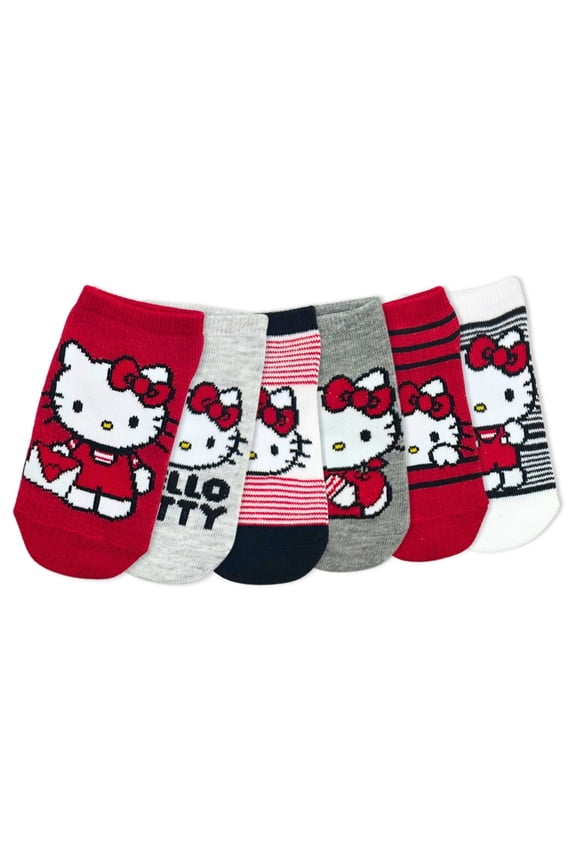 Girls No-Show Socks, 6-Pack, Sizes S/M-M/L