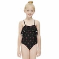 thumbnail image 1 of Hello Kitty Girls One Piece Swimsuits Hawaiian Ruffle Swimwear Beach Bathing Suit Outfits, 1 of 7