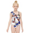 thumbnail image 1 of Hello Kitty Girls One Piece Swimsuits Hawaiian Ruffle Swimwear Beach Bathing Suit Outfits, 1 of 7