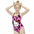 thumbnail image 1 of Hello Kitty Girls One Piece Swimsuits Hawaiian Summer Swimwear Beach Bathing Suit Outfits, 1 of 7
