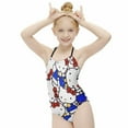 thumbnail image 1 of Hello Kitty Girls One Piece Swimsuits Hawaiian Summer Swimwear Beach Bathing Suit Outfits, 1 of 7