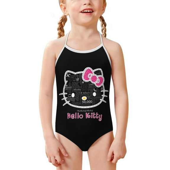 Hello Kitty Girls One Piece Swimsuits Hawaiian Summer Swimwear Beach Bathing Suit Outfits