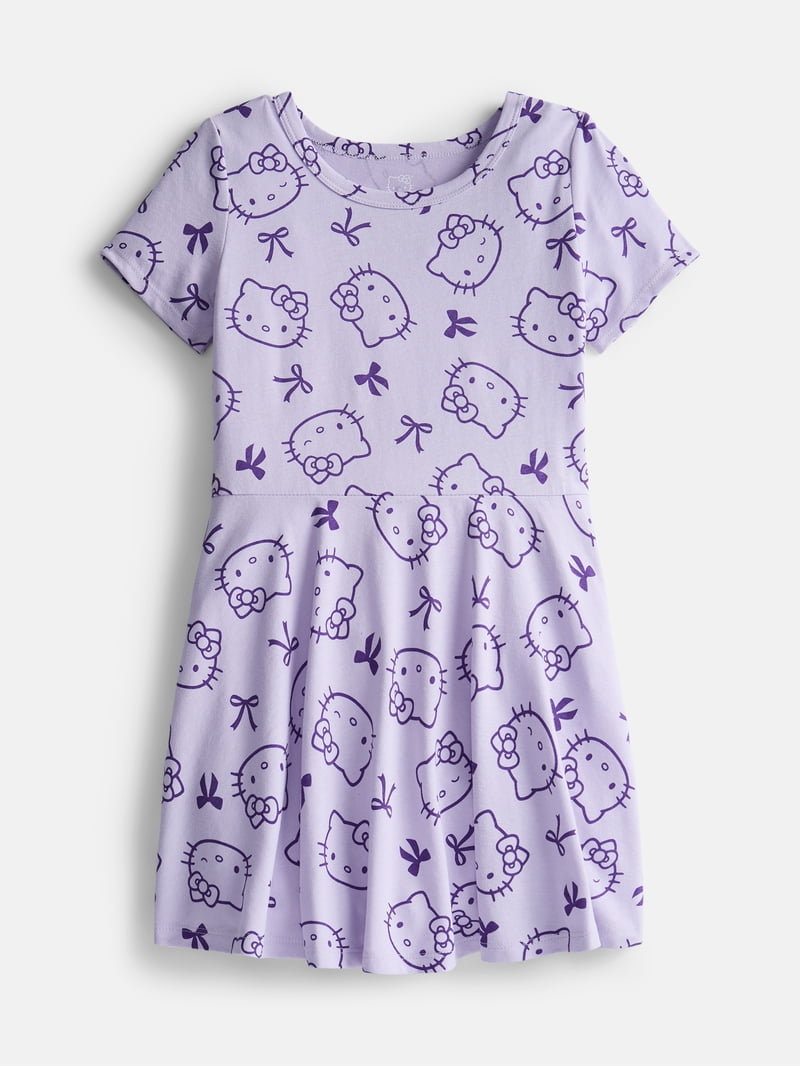 hello kitty skater dress Hello Kitty Girls Gray & Red Ruffle Tulle Kitten Cat Skater Dress Small (6-6x), Girl's, Size: 5, Pink