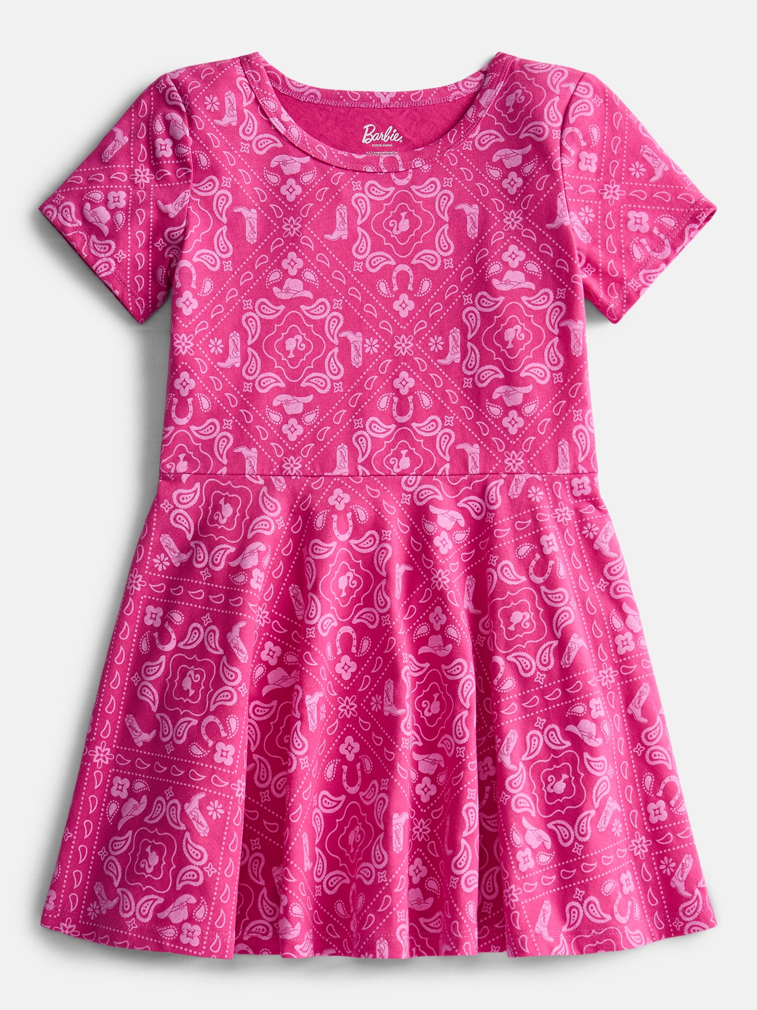 Hello Kitty Girls Print Skater Dress with Short Sleeves, Sizes 4-12