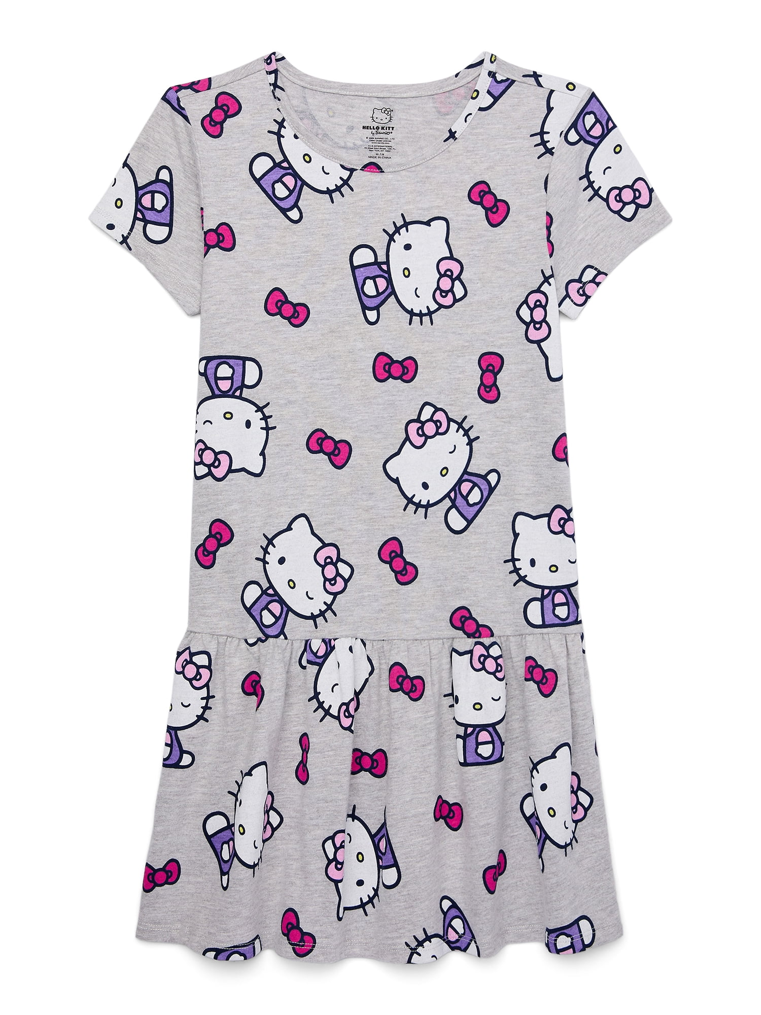 Hello Kitty Girls Short Sleeve Dress, Sizes 4-12