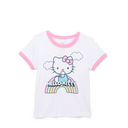 Wonder Nation Girls Bonjour Bows Graphic Print Crewneck Tee