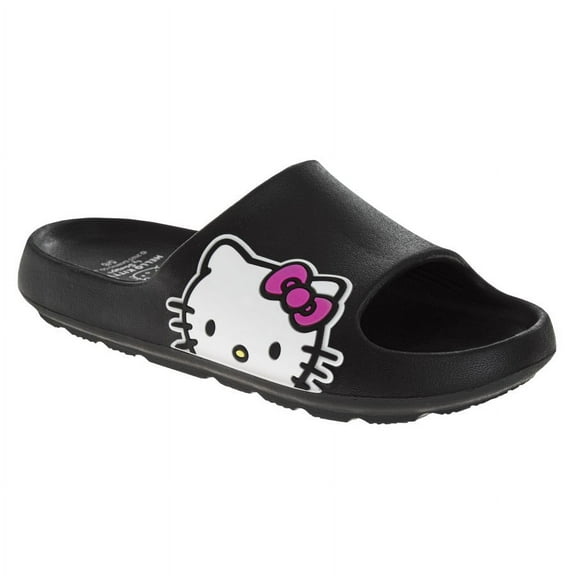 Hello Kitty Girls Slip On Waterproof Slides. (Little Kids Big Kids)Black, Size: 2 3