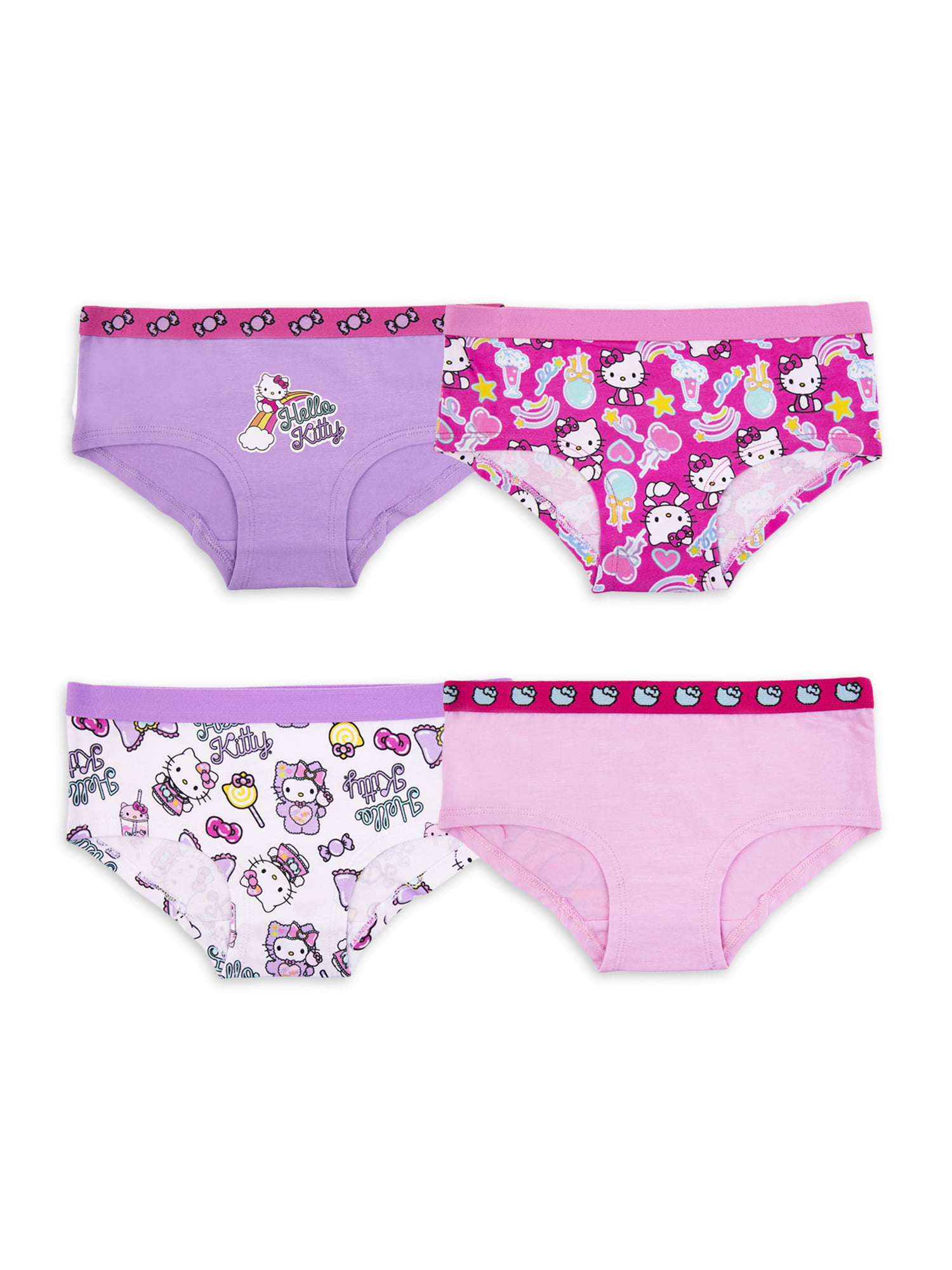 Girls Bikini Underwear Stretchy Hello Kitty All-print Panties Briefs  Assorted Children Inner wear 4-Pack Junior Kids Baby 2-10Y - AliExpress
