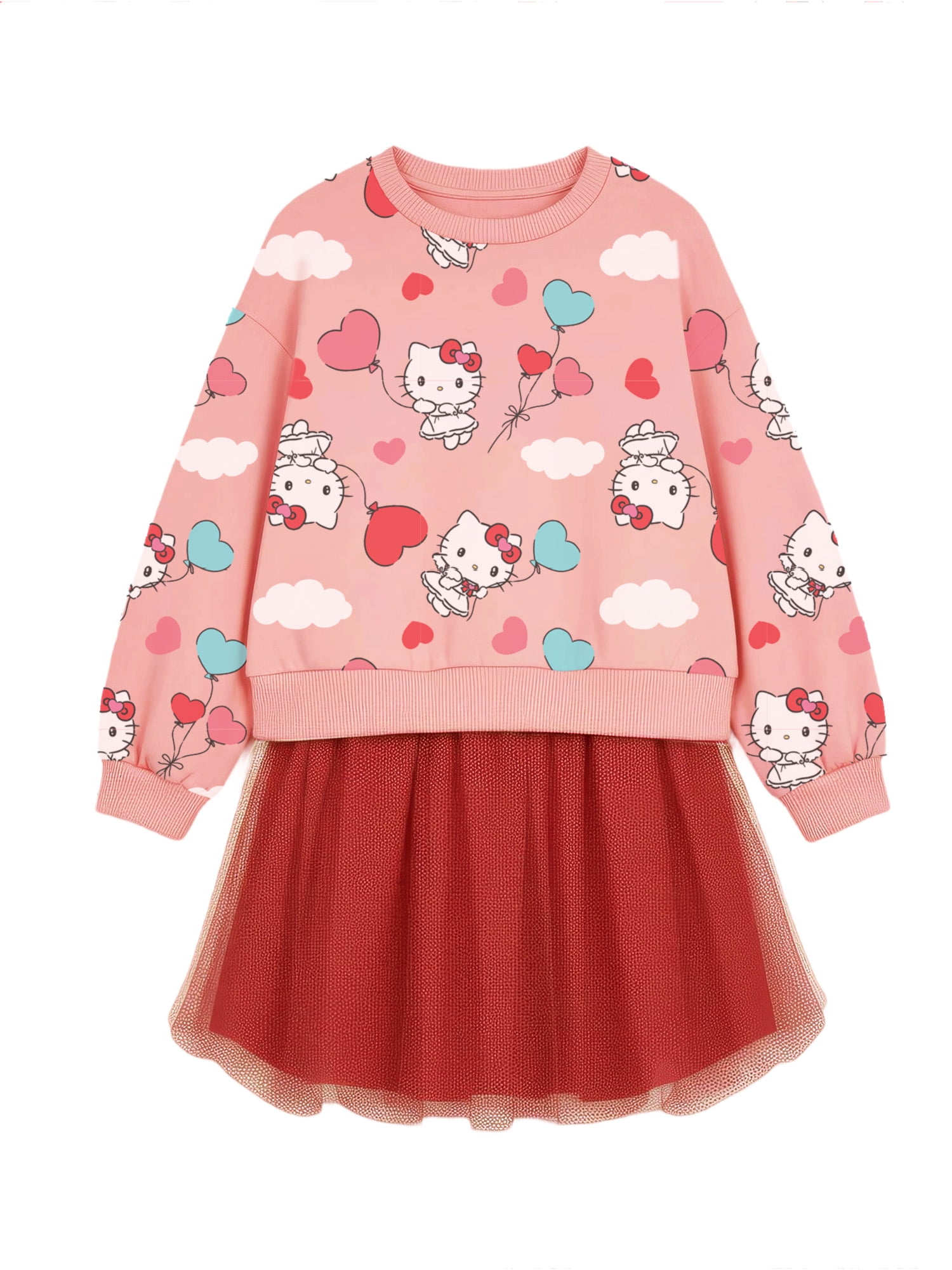 Hello Kitty Girls Sweatshirt Tutu Dress, Sizes 4-12