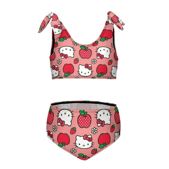 Hello Kitty Girls' Swimwear Beach Sport Bikini Bathing Suit 2 Piece Swimsuits