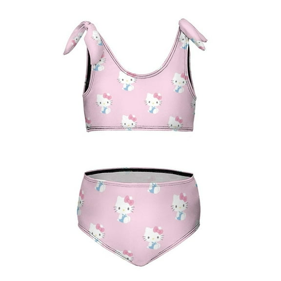 Hello Kitty Girls' Swimwear Beach Sport Bikini Bathing Suit 2 Piece Swimsuits