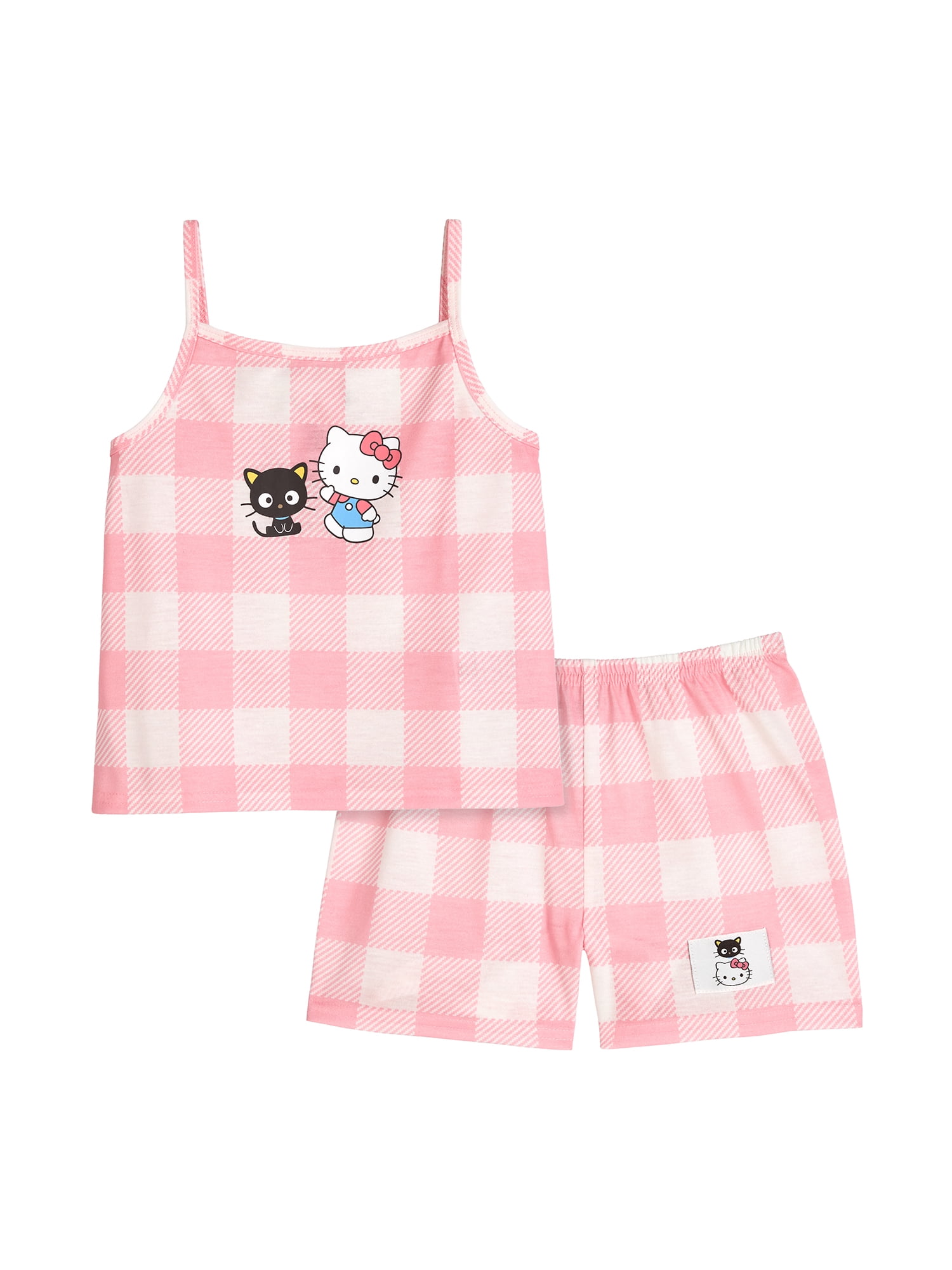 Hello Kitty Girls Tank Sleep Top and Shorts Pajama Set, 2-Piece, Sizes 4-12