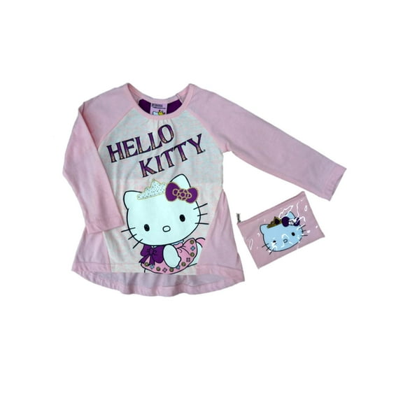Hello Kitty Girls & Toddler Pink Princess Shirt & Coin Purse 2 Piece Set 4