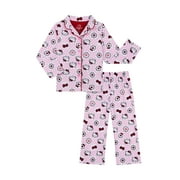 HELLO KITTY Girls Valentines Long Sleeve Sleep Top and Pant Pajama Set, 2-Piece, Sizes 4-16