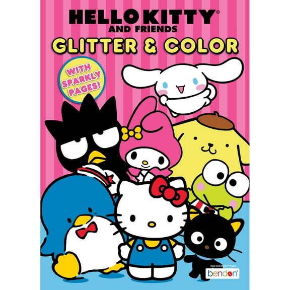 Hello Kitty Glitter Coloring Book for Kids 32 Pages with Sparkly Glitter Accents Fun Activity Book by Bendon, Paperback