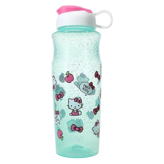 Hello Kitty Glitter Water Bottle 30oz - Green - Zak