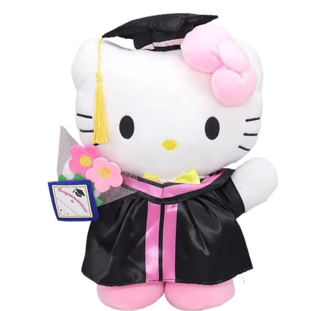 Hello Kitty Graduation Plush Cap and Gown 13 inch Graduates Gift 2024