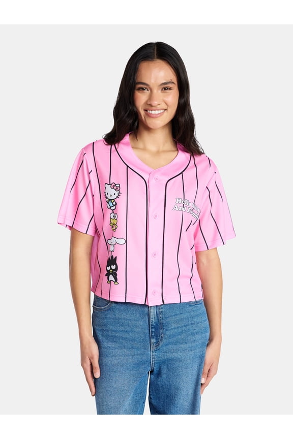 Graphic Cropped Baseball Jersey, Women's