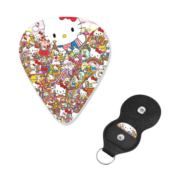 Hello Kitty Guitar Picks - Guitar Accessories - Acoustic, Electric, Bass Guitar Picks - Natural Feel, Warm Tone - Assorted Styles, Medium 0.70mm, 6 Pack