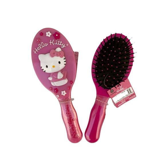 Hello Kitty Hair Brush - Floral kitty Pink Handled Kids Hairbrush