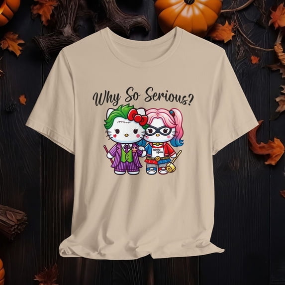 Hello Kitty Halloween Cosplay Joker and Harley Quinn T-Shirt, Hello Kitty Costume Joker and Harley Quinn Shirt, Cute Hello Kitty Shirt