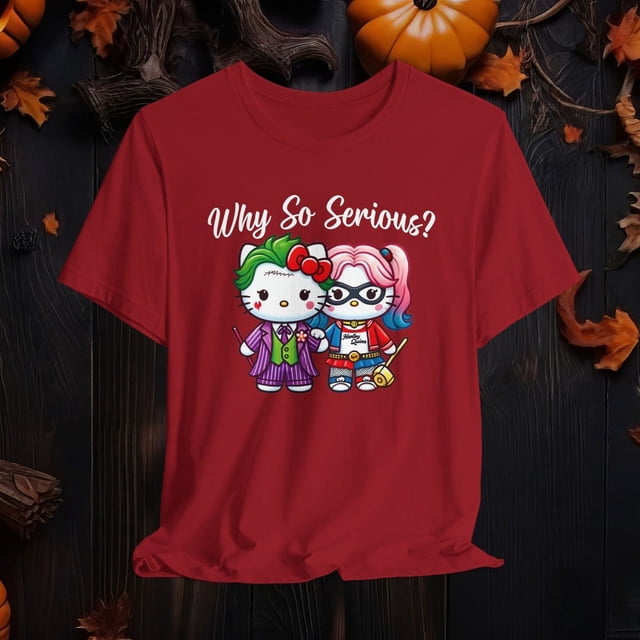 Hello Kitty Moving Sticker Hello Kitty Halloween Cosplay Joker and Harley Quinn T-Shirt, Hello ...