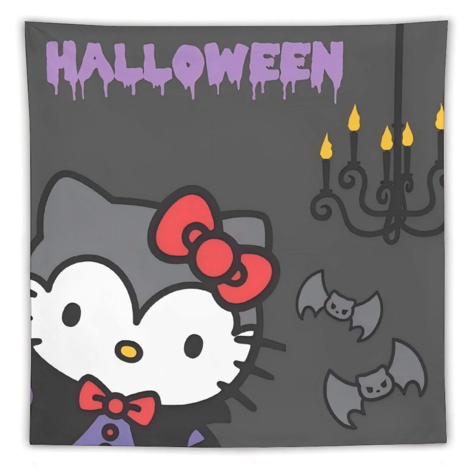 Hello Kitty Halloween Funny tapestry art tapestry Bedroom Teen Room