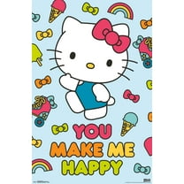 Hello Kitty - Happy Wall Poster, 22.375" x 34"