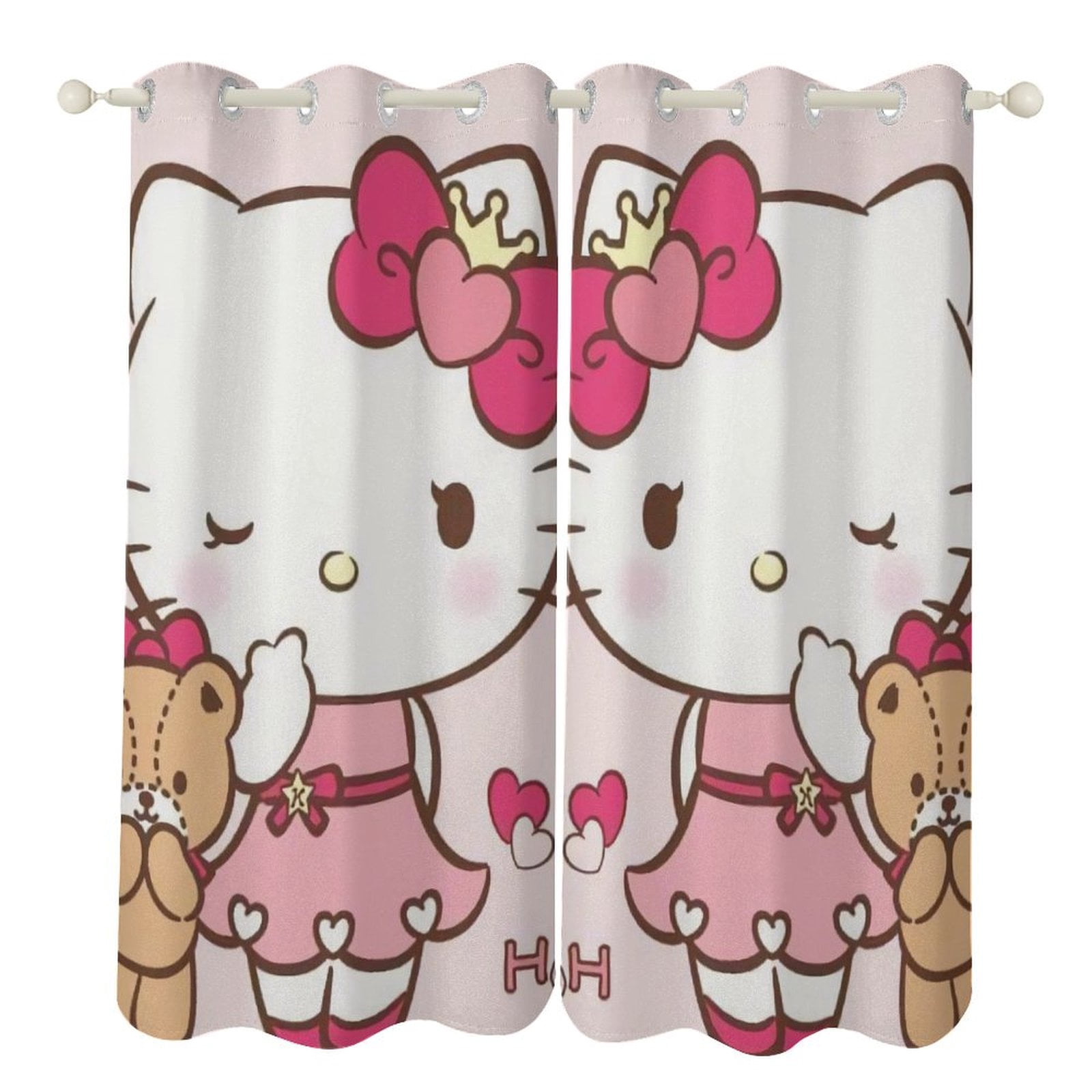 Hello Kitty Have A Great Day Curtains for Kids,Cartoon BlackOut Curtain ...